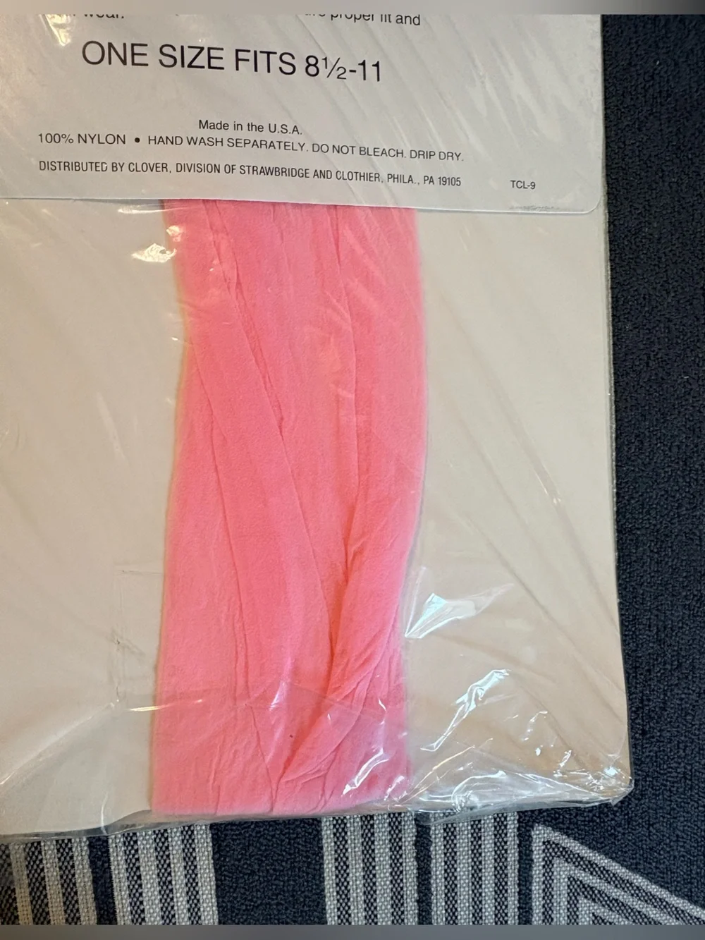 VTG Clover Pink Thigh High Nylon Stockings Size 8.5-11 M/L